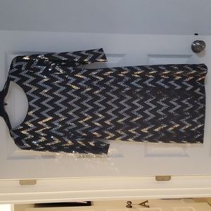 Black and Silver Sequin Dress